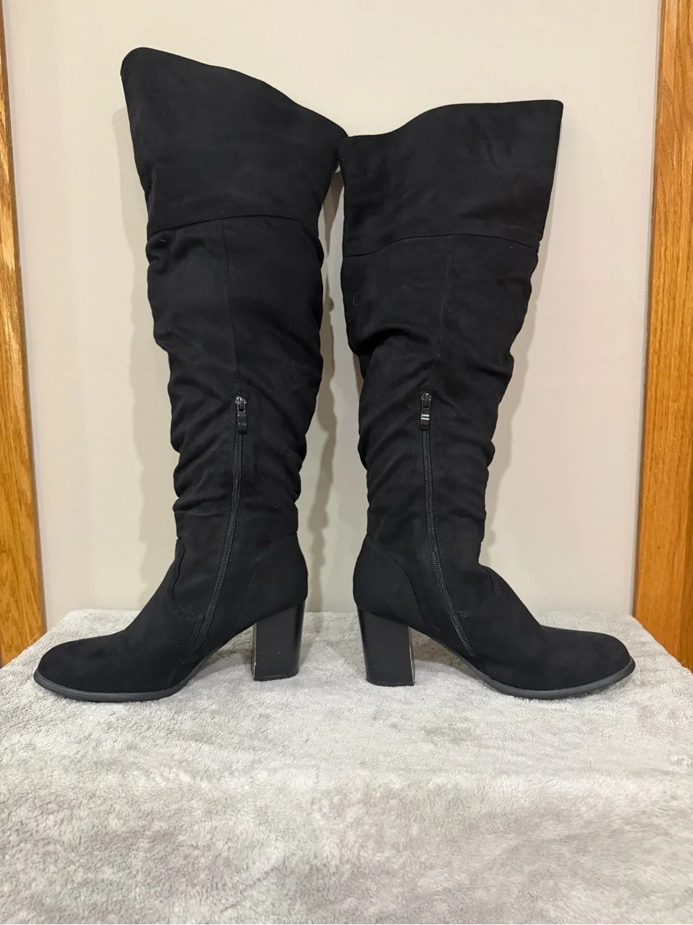 Journee Collection Black Over-the-Knee Slouch Boots